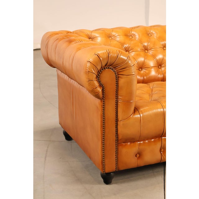 Animal Skin English Traditional Style Leather 'Cheyenne' Chesterfield Sofa For Sale - Image 7 of 18