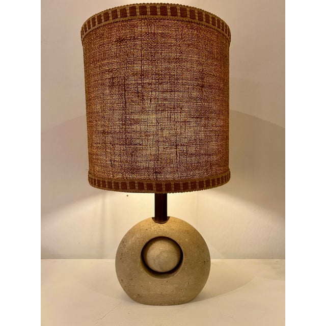 Vintage Travertine Table Lamp, Italy, 1960s For Sale - Image 3 of 4