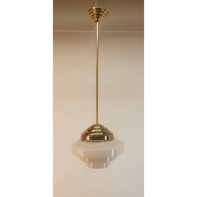 Metal Brass and Glass Ceiling Lamp For Sale - Image 7 of 16
