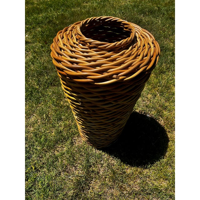 Late 20th Century Ateliers Handwoven Willow Vessel Sculpture For Sale - Image 11 of 12