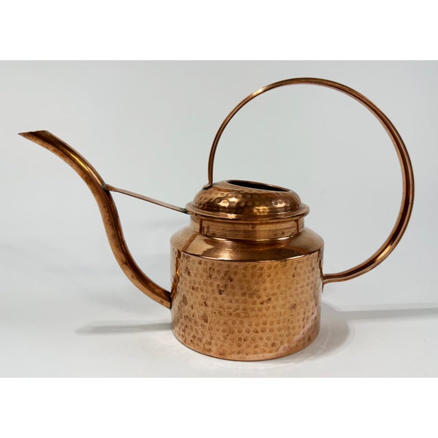 Mid 20th Century Vintage Sculptural Hammered Copper Watering Can For Sale - Image 5 of 6