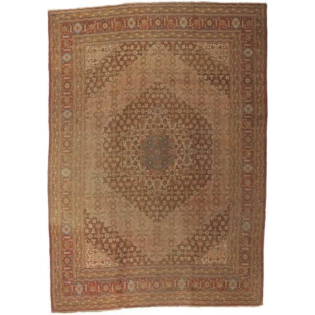 Antique Persian Tabriz Rug - 09'05 X 13'01 For Sale - Image 9 of 9