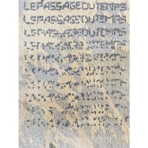 Black Hand-Tufted Wool The Passage of Time Art Tapestry by Bernard Quentin, France, 1998 For Sale - Image 8 of 14