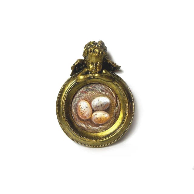 2020s Framed Nest Original Painting Victorian Style Art Angel Decor by Valeriya Serova For Sale - Image 5 of 12