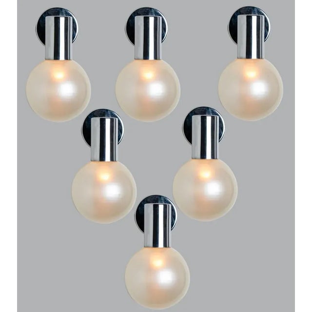 Opal Glass and Chrome Wall Light from Glashütte Limburg, 1970s For Sale - Image 9 of 15