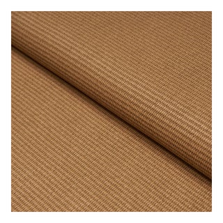 Schumacher Vegan Leather Basketweave In/Out Fabric in Camel For Sale
