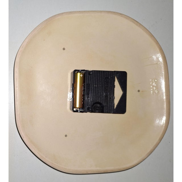 Vintage German Wall Clock in Cream-White Ceramic by Junghans, 1970s For Sale - Image 3 of 5