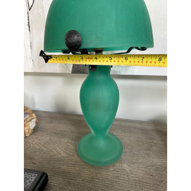 1920s Art Deco Daum Nancy Acid-Etched Cameo Glass Table Lamp 13.5"x8" For Sale - Image 12 of 15