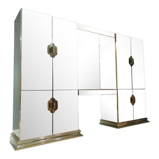 Mid-Century Modern Mirrored Armoire For Sale