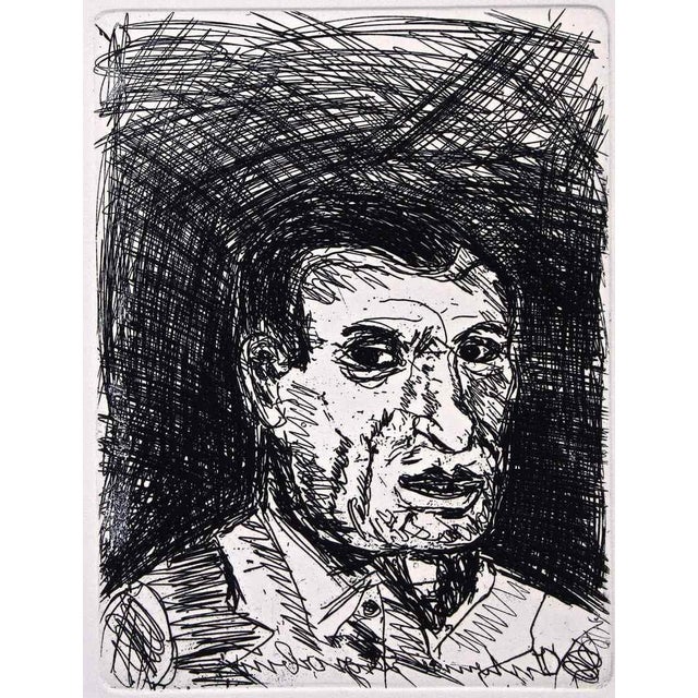 Antonio Ligabue, Portrait, Etching, 1960s For Sale