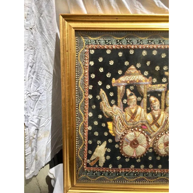 Indian Decorative Tapestry in Silk For Sale - Image 3 of 13