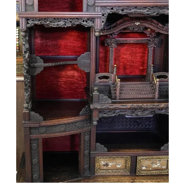 Late 19th Century Japanese Meiji Shibayama Wooden Cabinet For Sale - Image 11 of 13