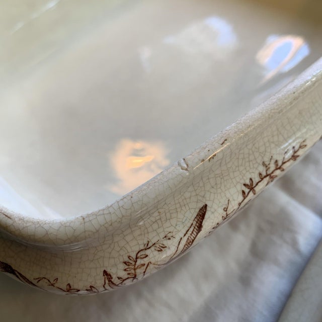 Antique English Ironstone Grindley Aesthetic Movement Transferware Tureen For Sale - Image 11 of 12