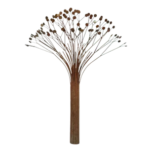 Mid-Century Curtis Jere Tree Metal Wall Art Sculpture - 36"