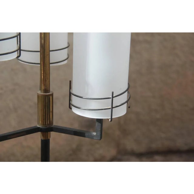 Mid-Century Modern Mid-Century Italian Glass & Brass Floor Lamp For Sale - Image 3 of 11