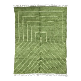 Green Moroccan Rug - 10.4 X 7.9 Ft For Sale