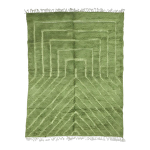 Green Moroccan Rug - 10.4 X 7.9 Ft