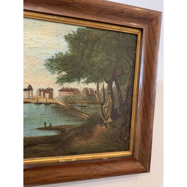Swedish Artist, Castle & Lake Scene, Oil Painting, Framed For Sale - Image 4 of 12
