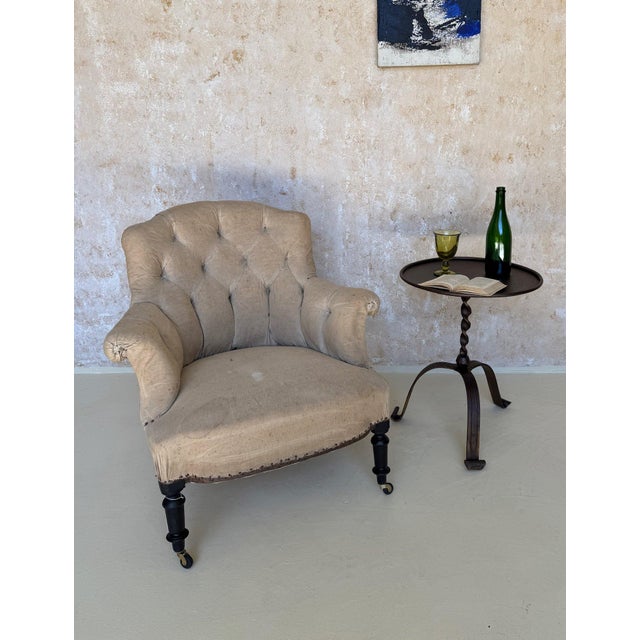 Pair of French Small Scale Napoleon III Armchairs With Diamond Tufting For Sale - Image 12 of 12