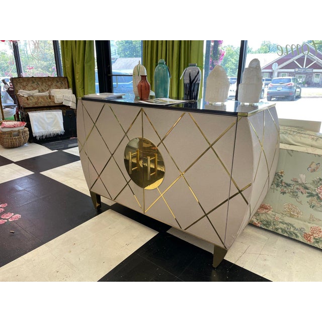 Art Deco Kir Royale French Style Greige Buffet For Sale - Image 3 of 5