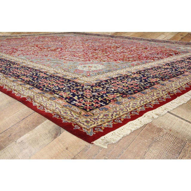 Textile Vintage Persian Kerman Rug, 13'00 X 16'10 For Sale - Image 7 of 8