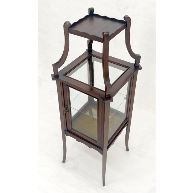 Victorian c1900s 360 Degree Center Vitrine Display Cabinet Showcase Clean! For Sale - Image 15 of 18