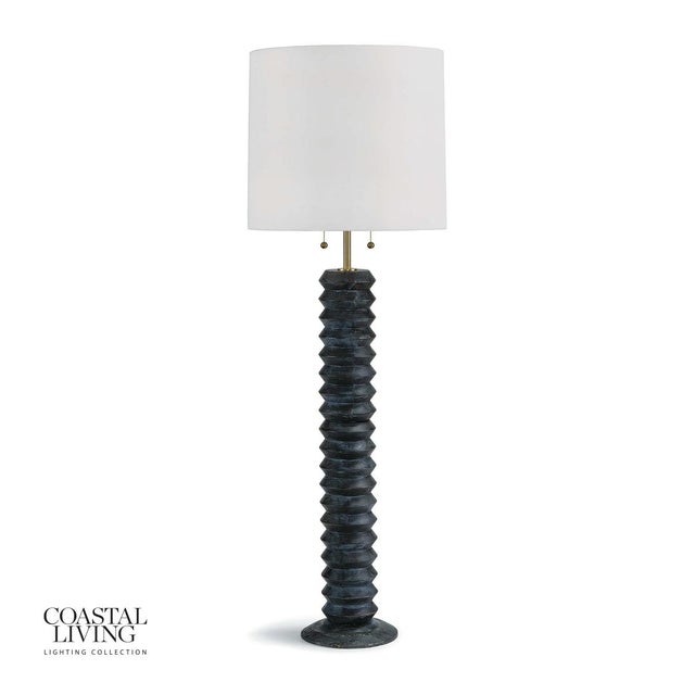 Coastal Living Accordion Floor Lamp in Ebony For Sale - Image 9 of 9