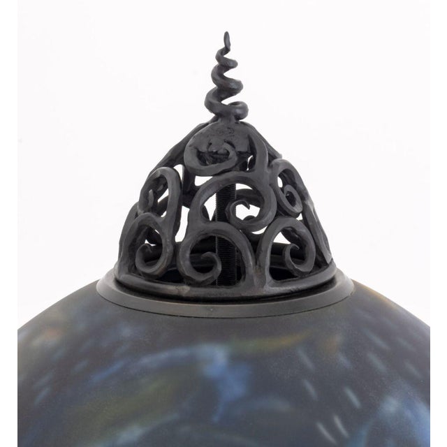 Late 20th Century Ulla Darni Reverse Painted Glass Table Lamp For Sale - Image 5 of 13