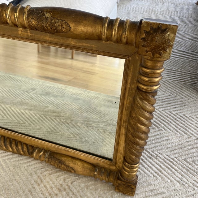 Wood Antique Federal Giltwood Mirror For Sale - Image 7 of 9