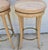 Vintage Venetian Grotto Style Carved Wood Palm Leaf Barstools Set of 2 For Sale - Image 9 of 15