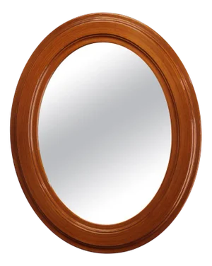 Vintage Italian Oval Wooden Mirror, 1970s
