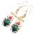 Gucci Diamond Malachite Carnelian Scarab Yellow Gold Drop Earrings, A Pair For Sale