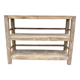 Rustic Bleached Teak Open Shelf For Sale