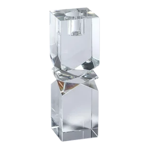 Verdun Artistry Crystal Glass Candlestick, Medium, Plain Clear