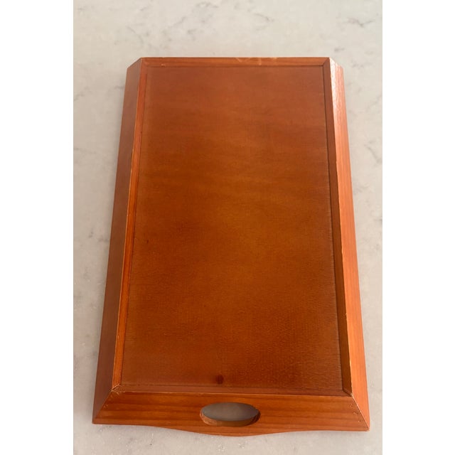 1980s Folk Art Hand Painted Wooden Tray With Inset Handles, Signed by Artist For Sale - Image 9 of 15