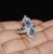 Metal Certified Natural 1.40cts Diamond & Sapphire 18k Solid White Gold Filigree Cocktail Ring, Size 6.5 For Sale - Image 7 of 13