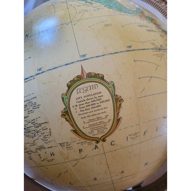 Light Yellow Contemporary Repogle Heirloom Illuminated Globe on Stand For Sale - Image 8 of 12
