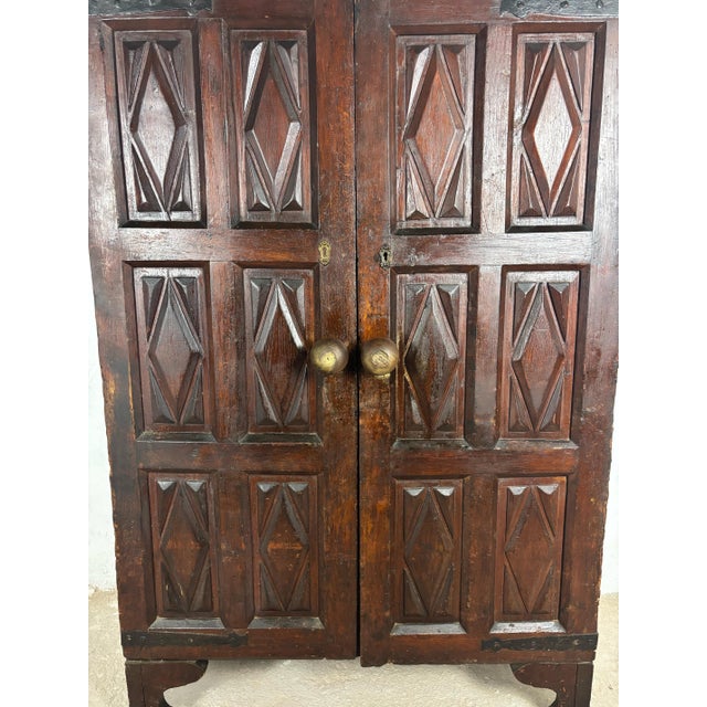 Antique Spanish Rustic Cabinet in Solid Oak, 18th Century For Sale - Image 10 of 11