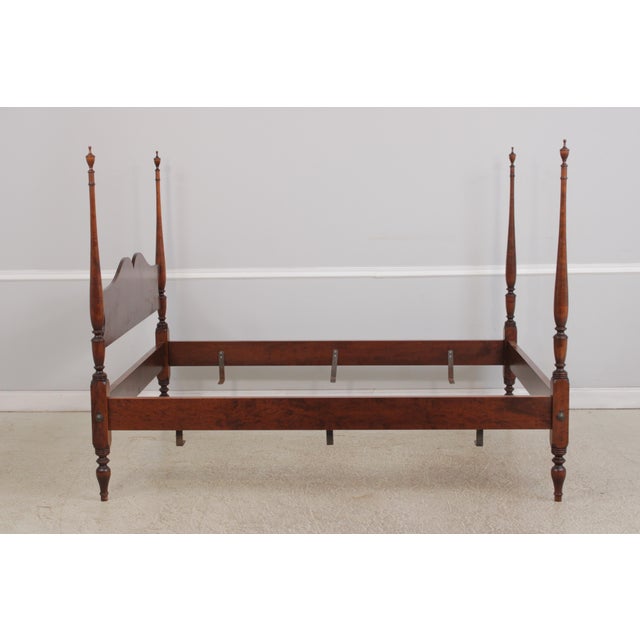 Bench Made Custom Cherry Queen Size Country Poster Bed For Sale - Image 4 of 17
