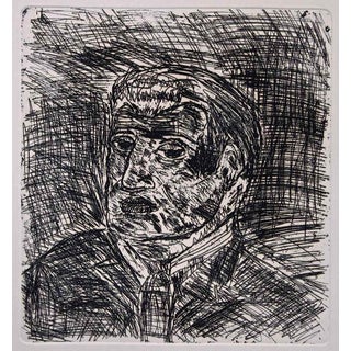 Antonio Ligabue, Man with Tie, Etching, 1960s For Sale