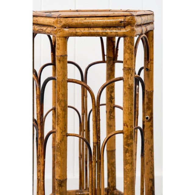 Antique Tortoise Octagon Bamboo Stand For Sale - Image 9 of 12
