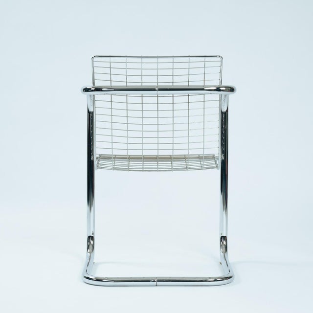 1970s Vintage Italian Wire Chairs in Chrome & Metallic Thread, 1974, Set of 4 For Sale - Image 5 of 18