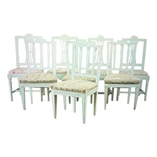 Gustavian Dining Chairs, Set of 8 For Sale
