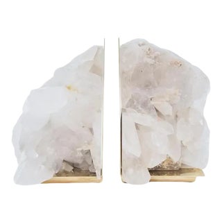 Hali Ivory Calcite Crystal Bookends - Pair For Sale