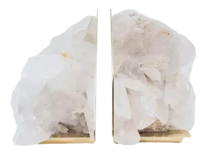 Hali Ivory Calcite Crystal Bookends - Pair