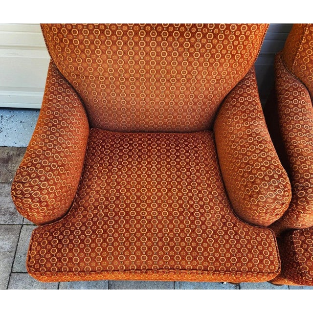 Robert Allen Club Chairs Plush English Pair For Sale - Image 10 of 14