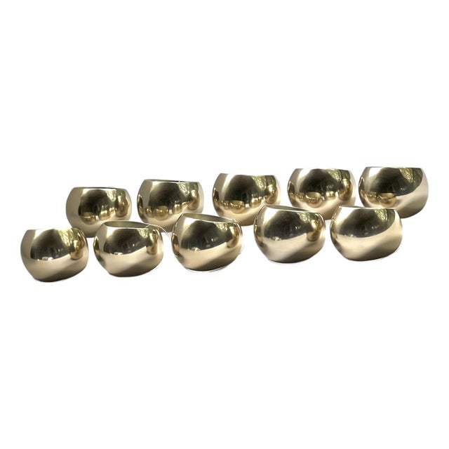 Modern Champagne Gold Napkin Rings For Sale