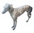 This striking vintage garden statue beautifully captures the elegant, aerodynamic physique of a standing greyhound or...
