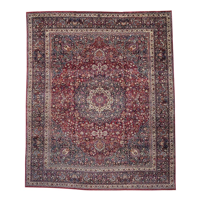 Antique Persian Mashhad Rug, 15'09 X 19'00 For Sale