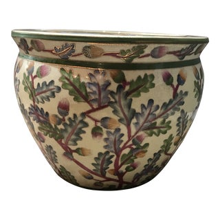 Vintage Asian Porcelain Flower Pot For Sale
